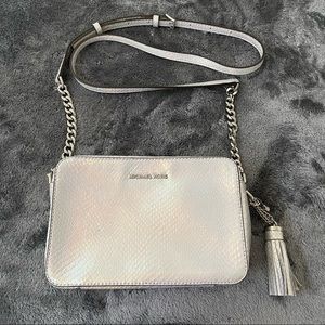 MK silver crossbody